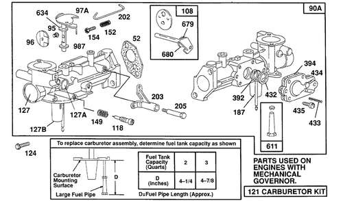Pulsa Jet Carb.(Mechanical) Diagram and Parts List for 82232-0386-01  Briggs and Stratton Engine